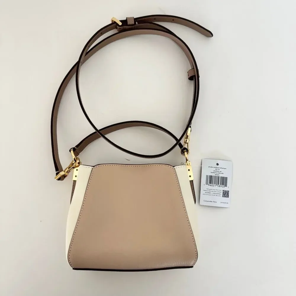 Kate Spade Beige and Cream Mini Top-Handle Crossbody with Gold Hardware